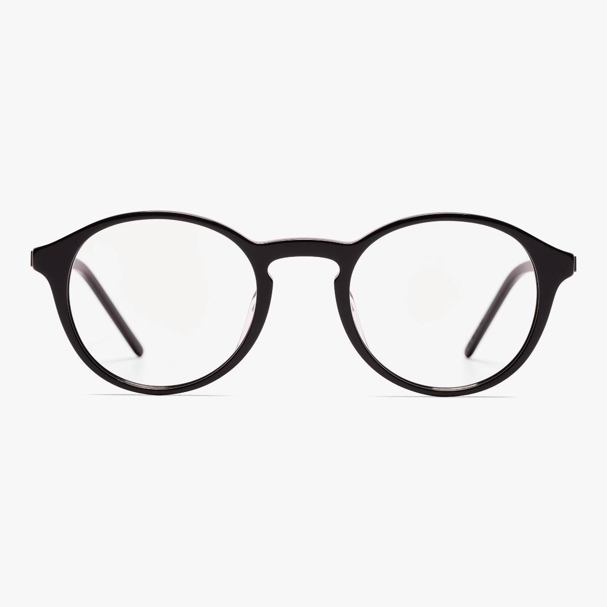 Ærø Black round reading glasses with black frame and clear lenses