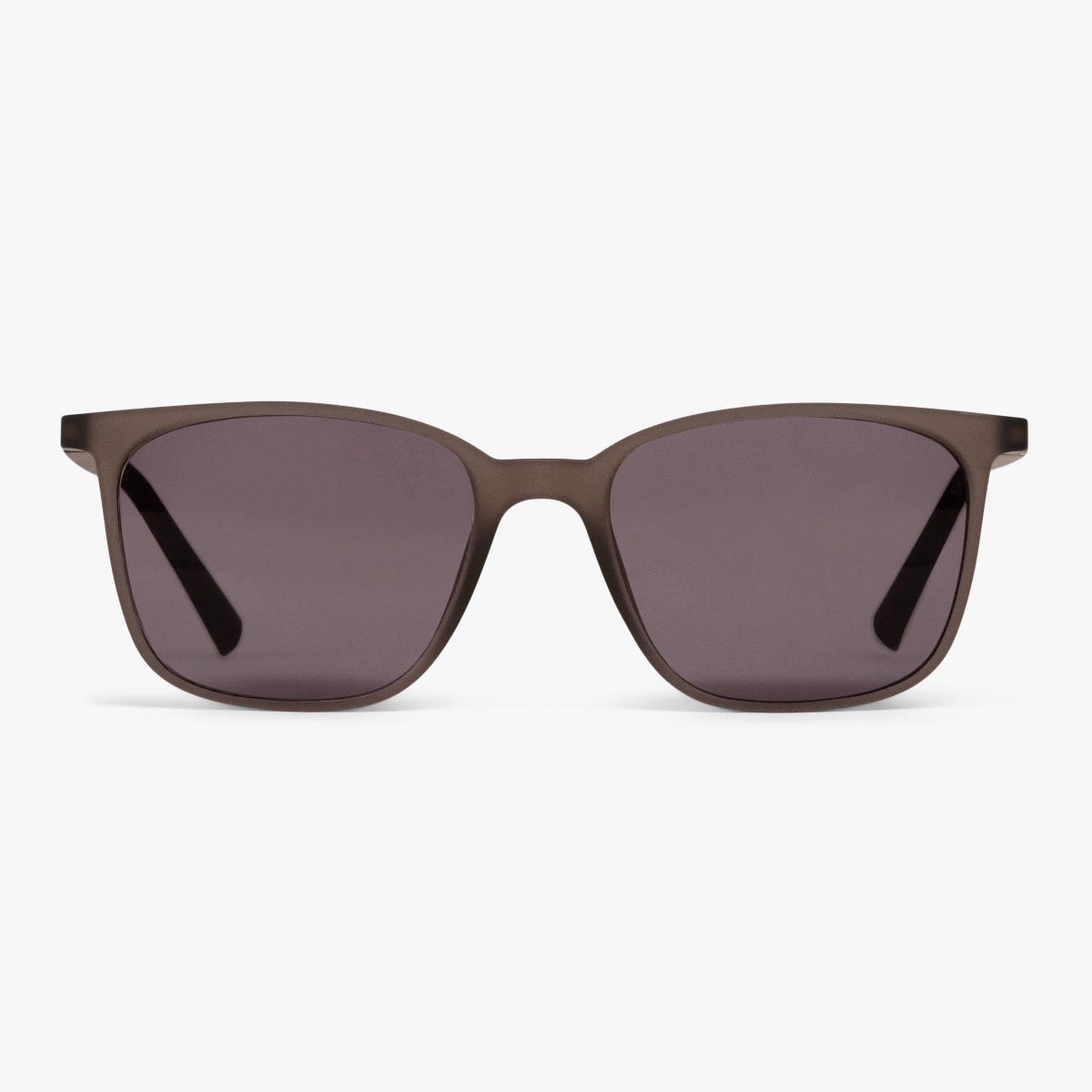 Fyn Grey rectangular sunglasses with grey lenses and brown frame