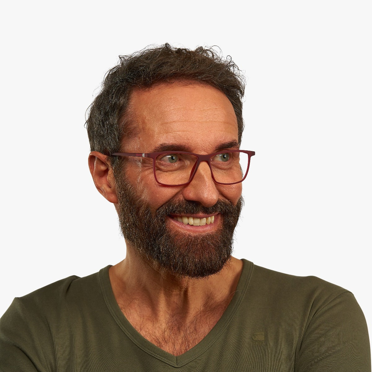 Person wearing København Red square glasses