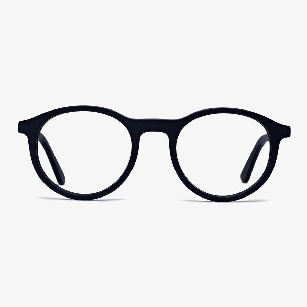 Løkken Black round black reading glasses with full frames