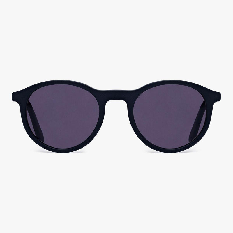 Løkken Black round black sunglasses with dark lenses
