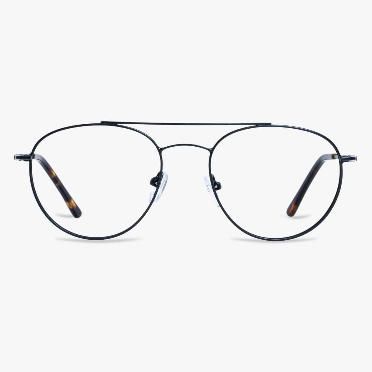 Men's Göteborg Black aviator-style glasses with thin frames