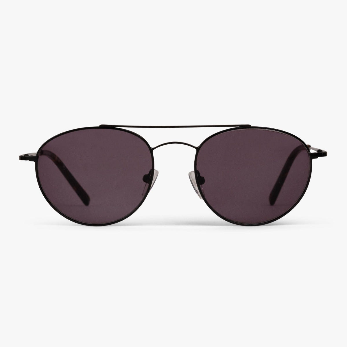 Men's Göteborg black sunglasses with round lenses and thin metal frame