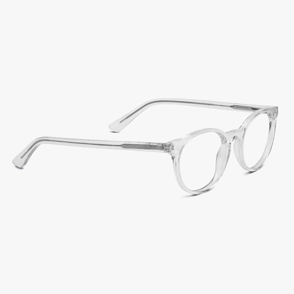 Men's Örebro crystal white glasses with clear round frame