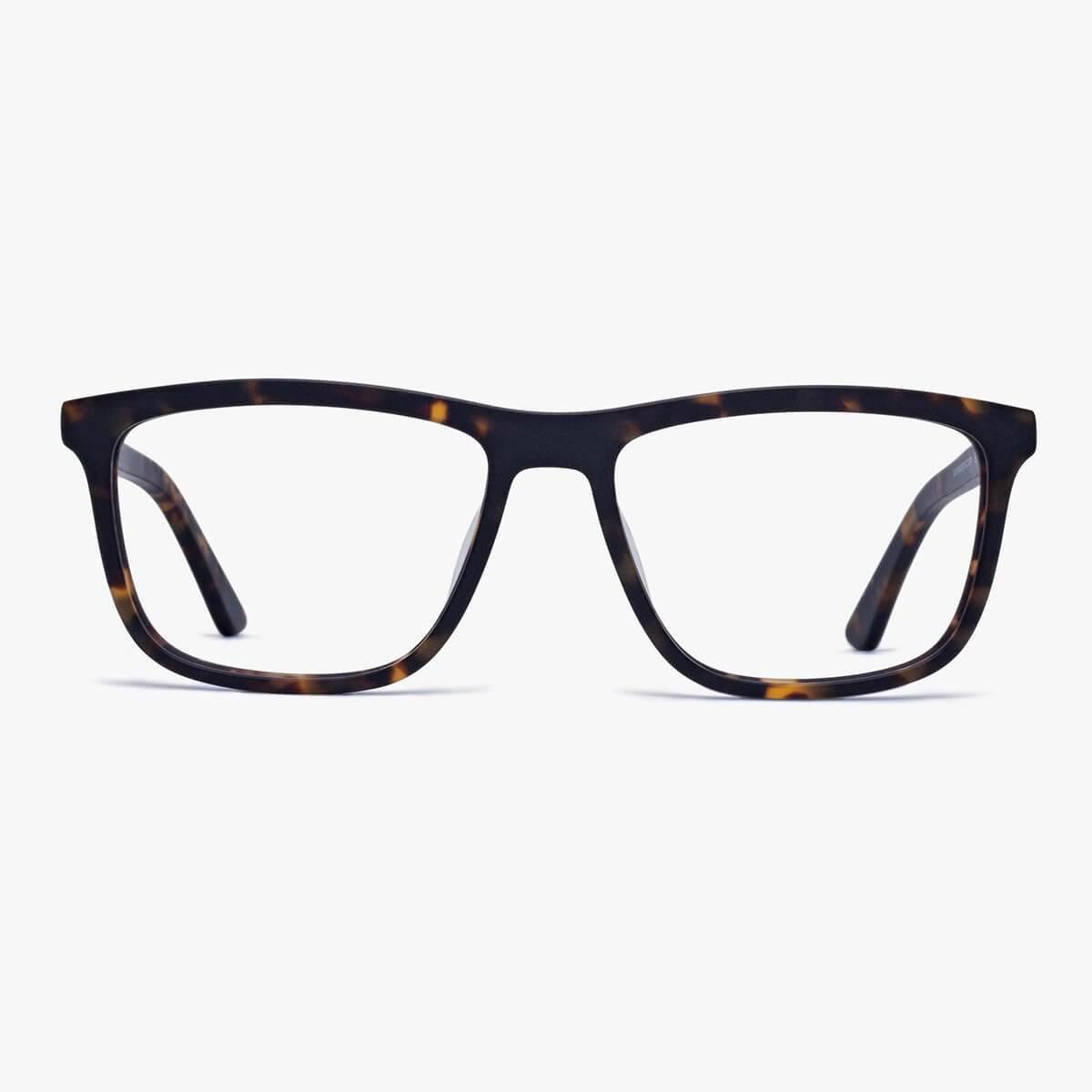 Oslo Dark Turtle eyeglasses with tortoiseshell pattern