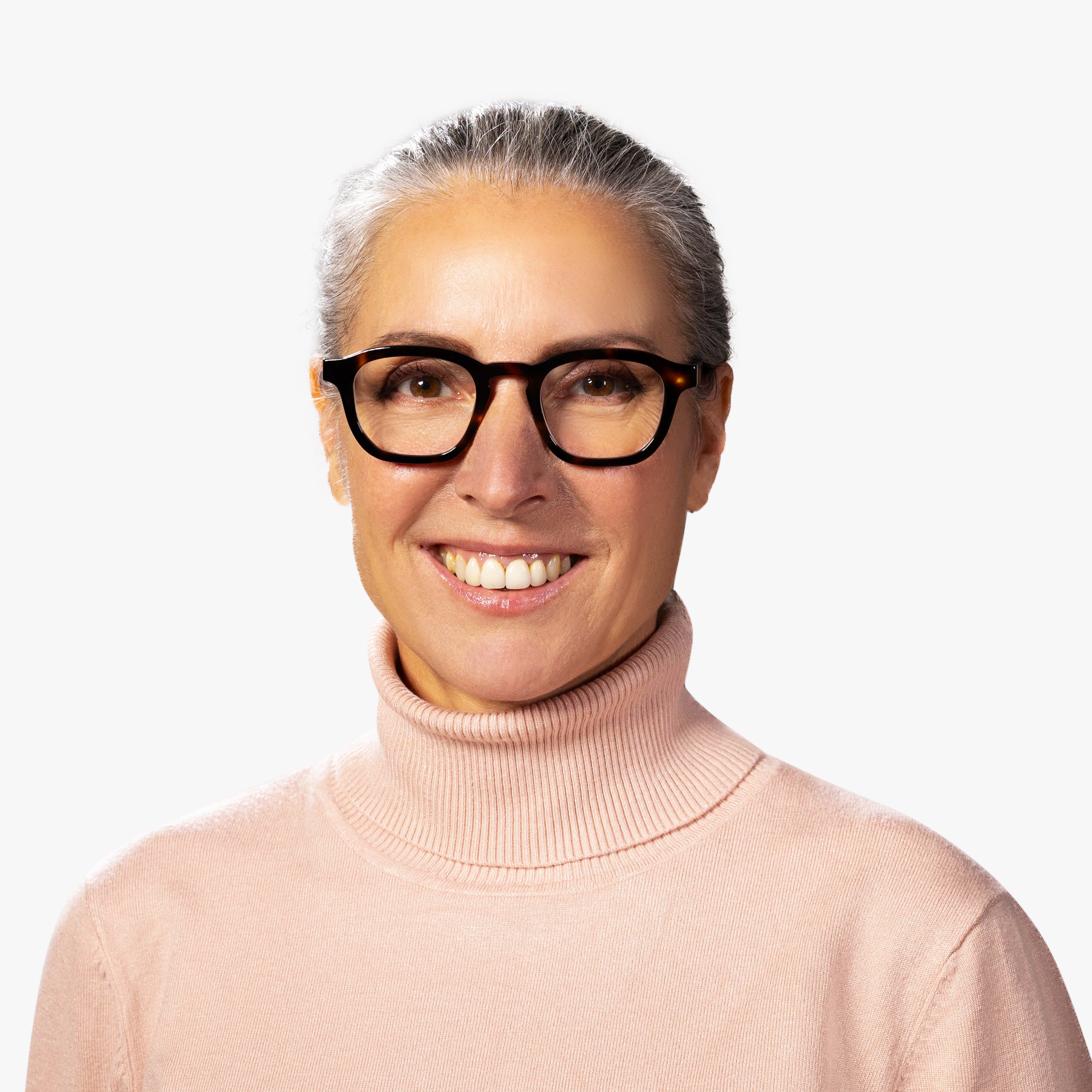 Person wearing Reykjavik Light Turtle reading glasses