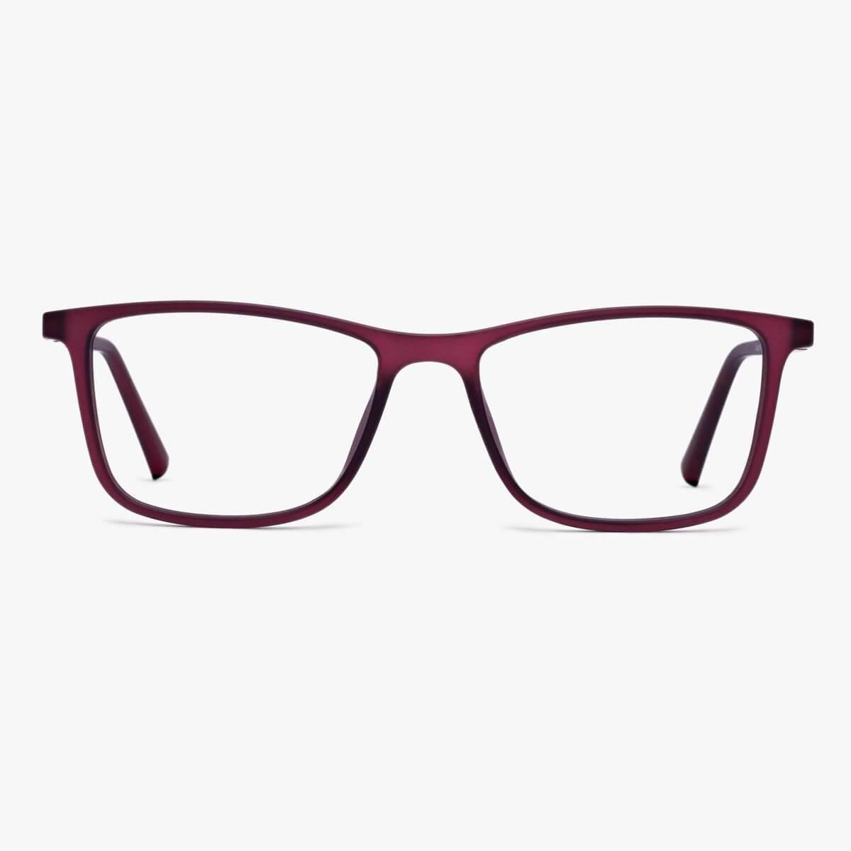 Skagen Red rectangular reading glasses in burgundy