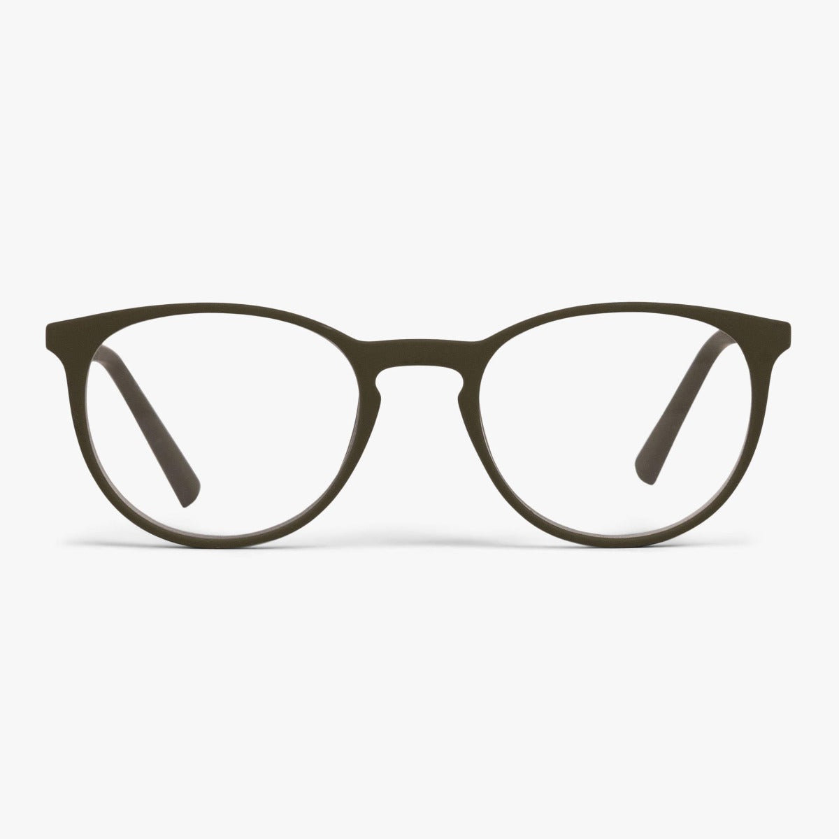 Stockholm Dark Army round glasses with sleek design