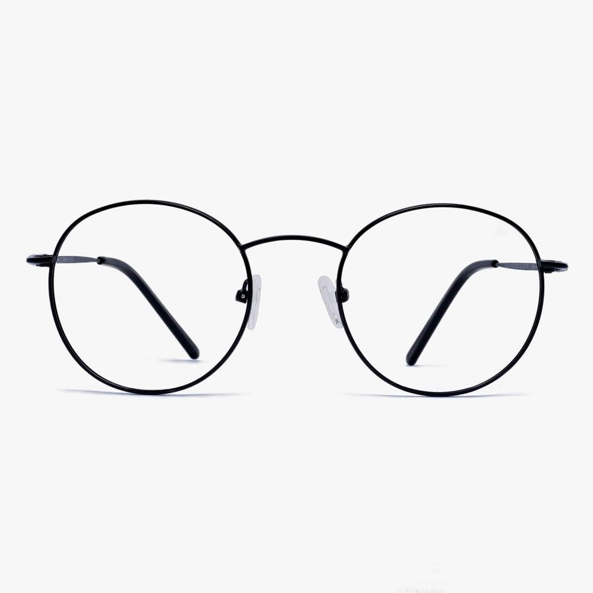 Tromsø Black round glasses with thin black metal frame