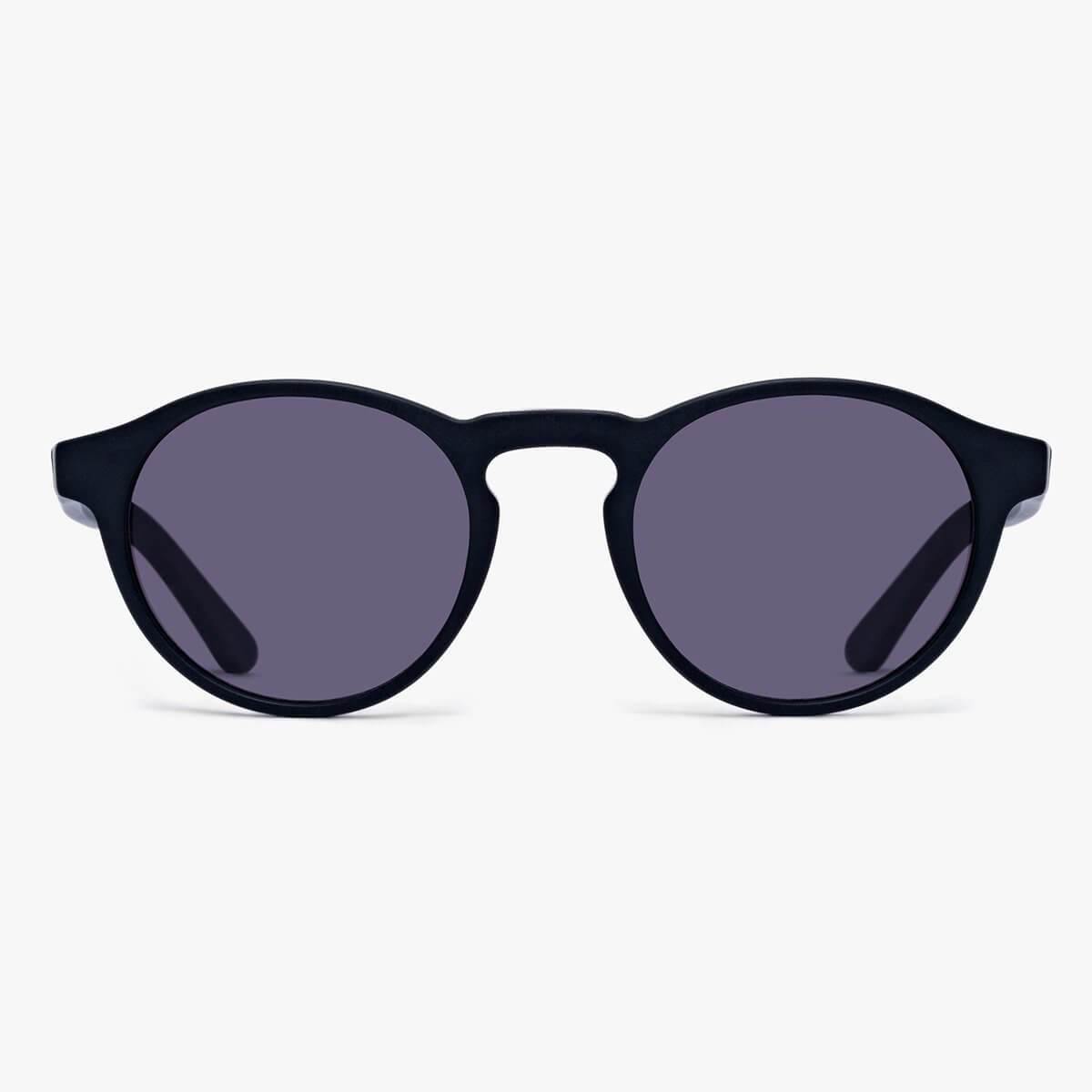 Trondheim Black round sunglasses with dark lenses
