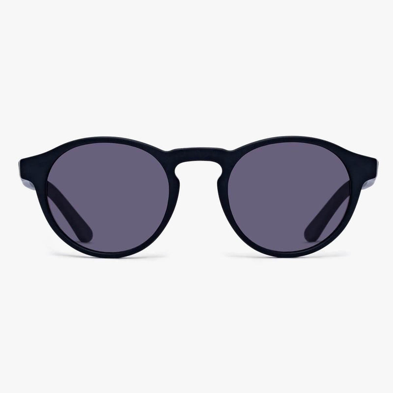 Trondheim Black round sunglasses with dark lenses