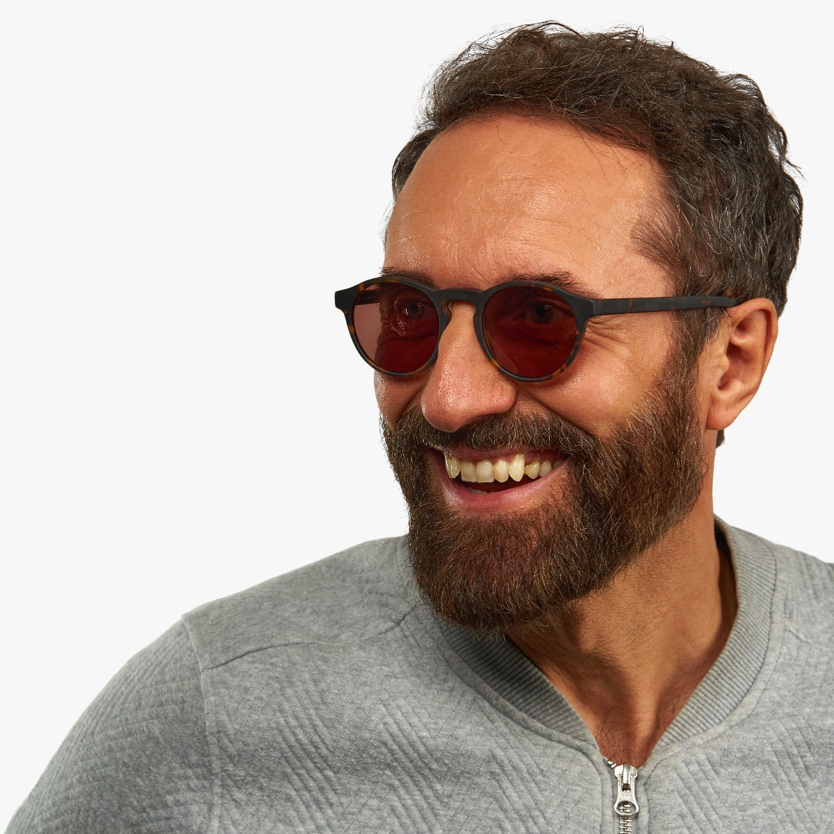 Person wearing Trondheim Dark Turtle glasses