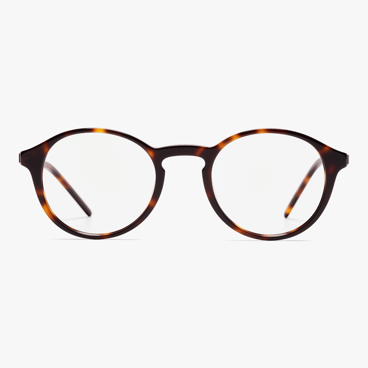 Tortoise round reading glasses front view