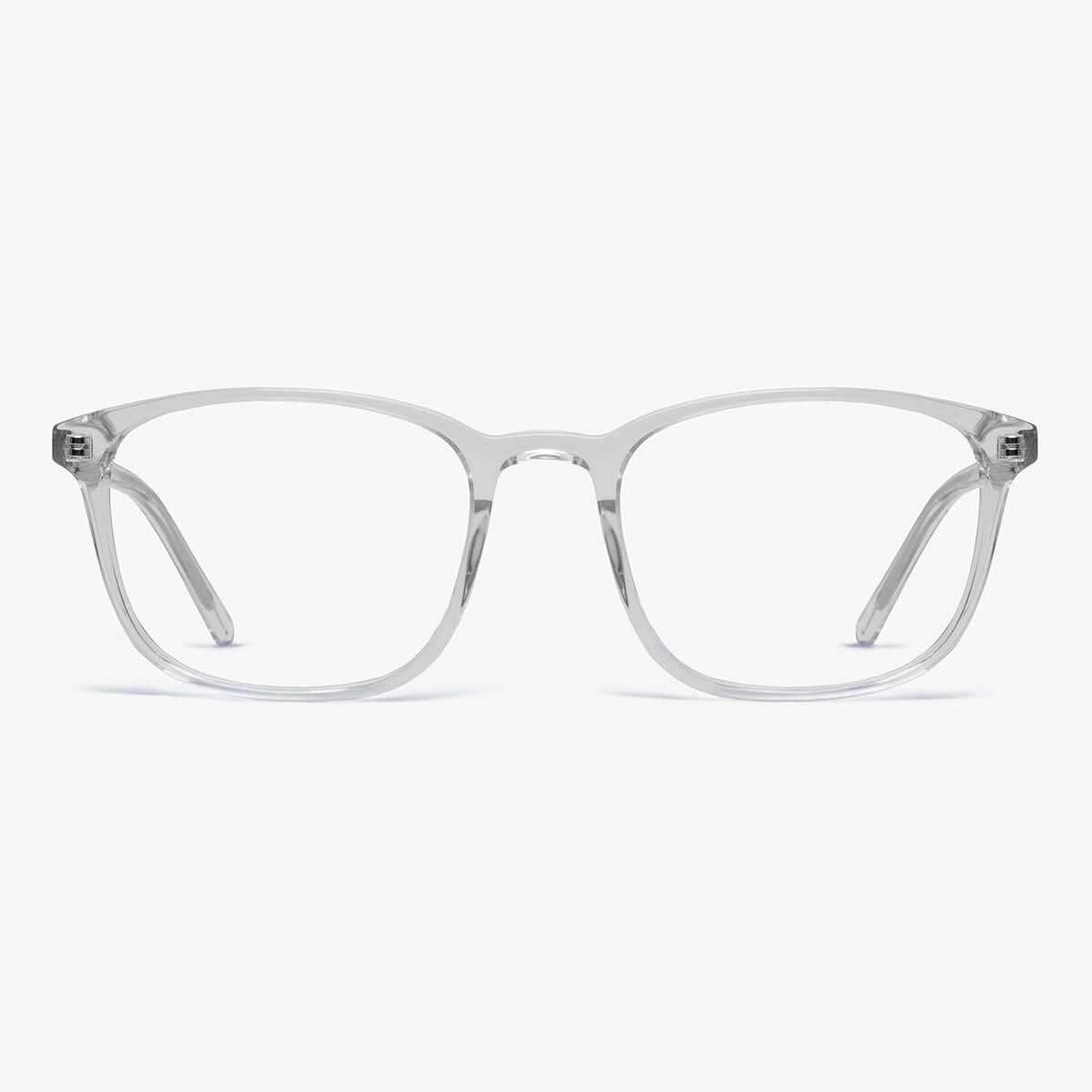 Women's Ebeltoft Crystal White reading glasses with clear frames