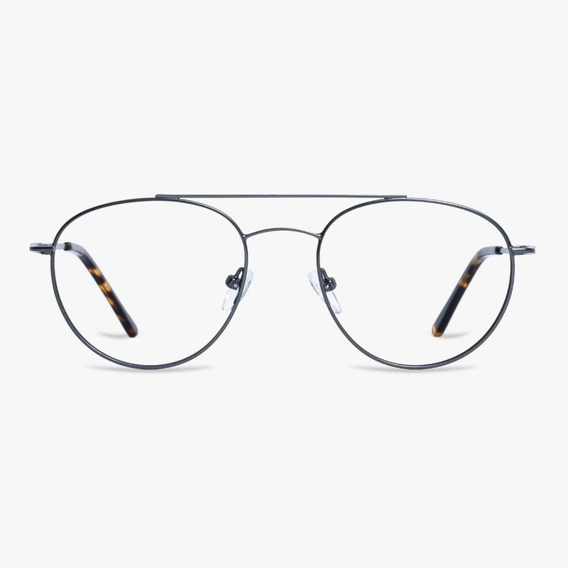 Women's Göteborg Gun aviator-style glasses with thin metal frame and tortoiseshell temples