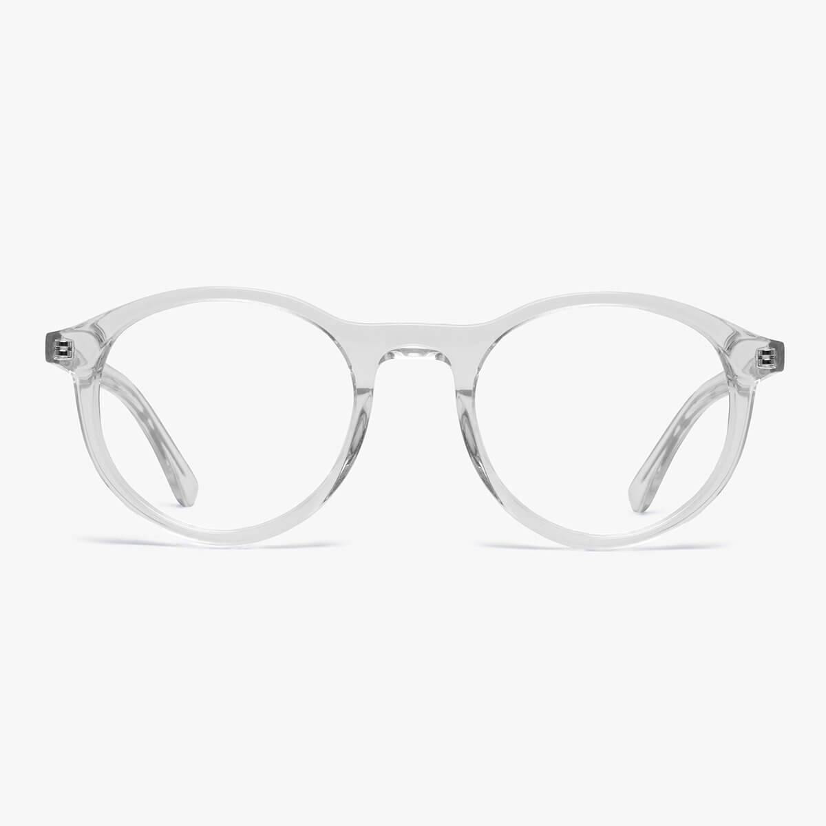 Women's Løkken Crystal White clear round reading glasses