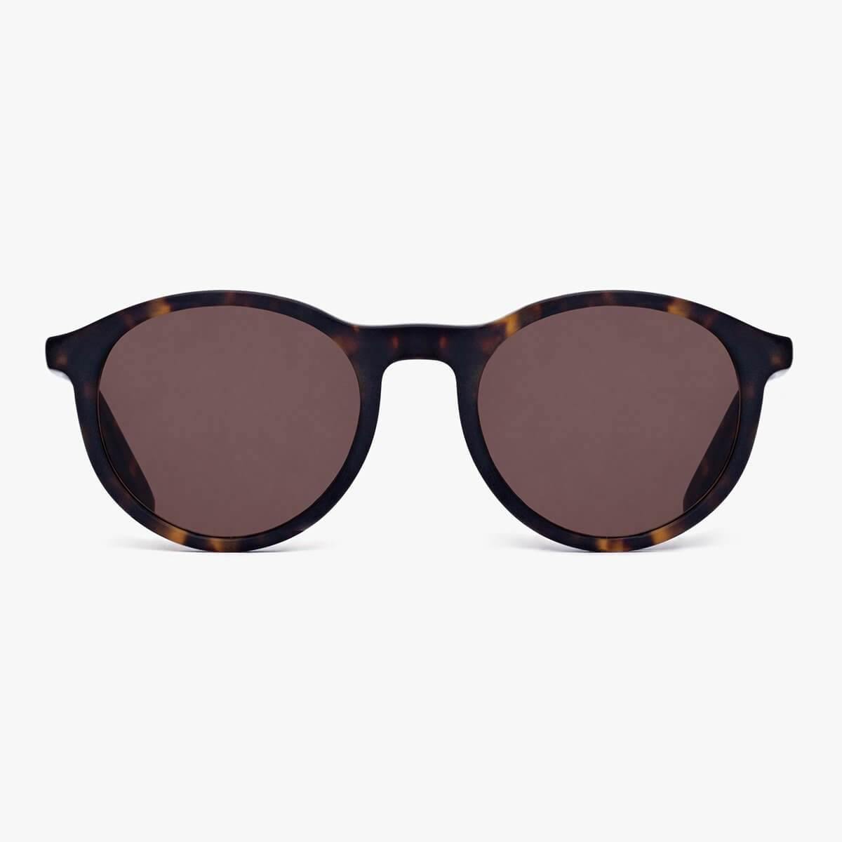 Women's Løkken Dark Turtle round sunglasses with dark lenses