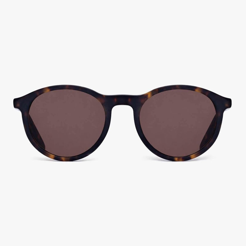Women's Løkken Dark Turtle round sunglasses with dark lenses