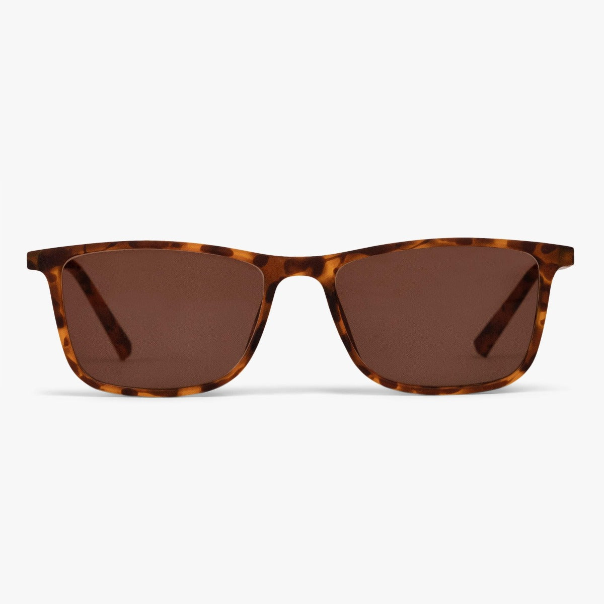 Tortoiseshell sunglasses with rectangular lenses