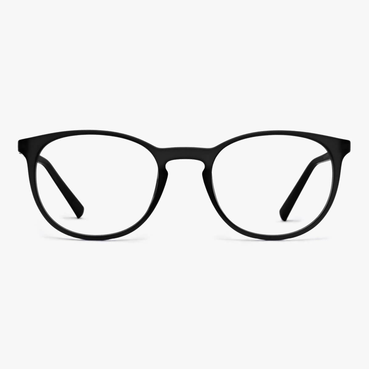 Women's Stockholm black round reading glasses