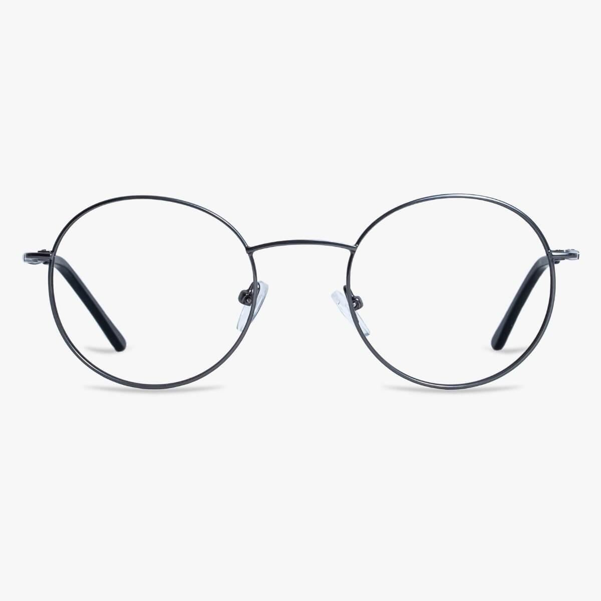 Round metal frame glasses with clear lenses